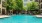 a pool in a courtyard